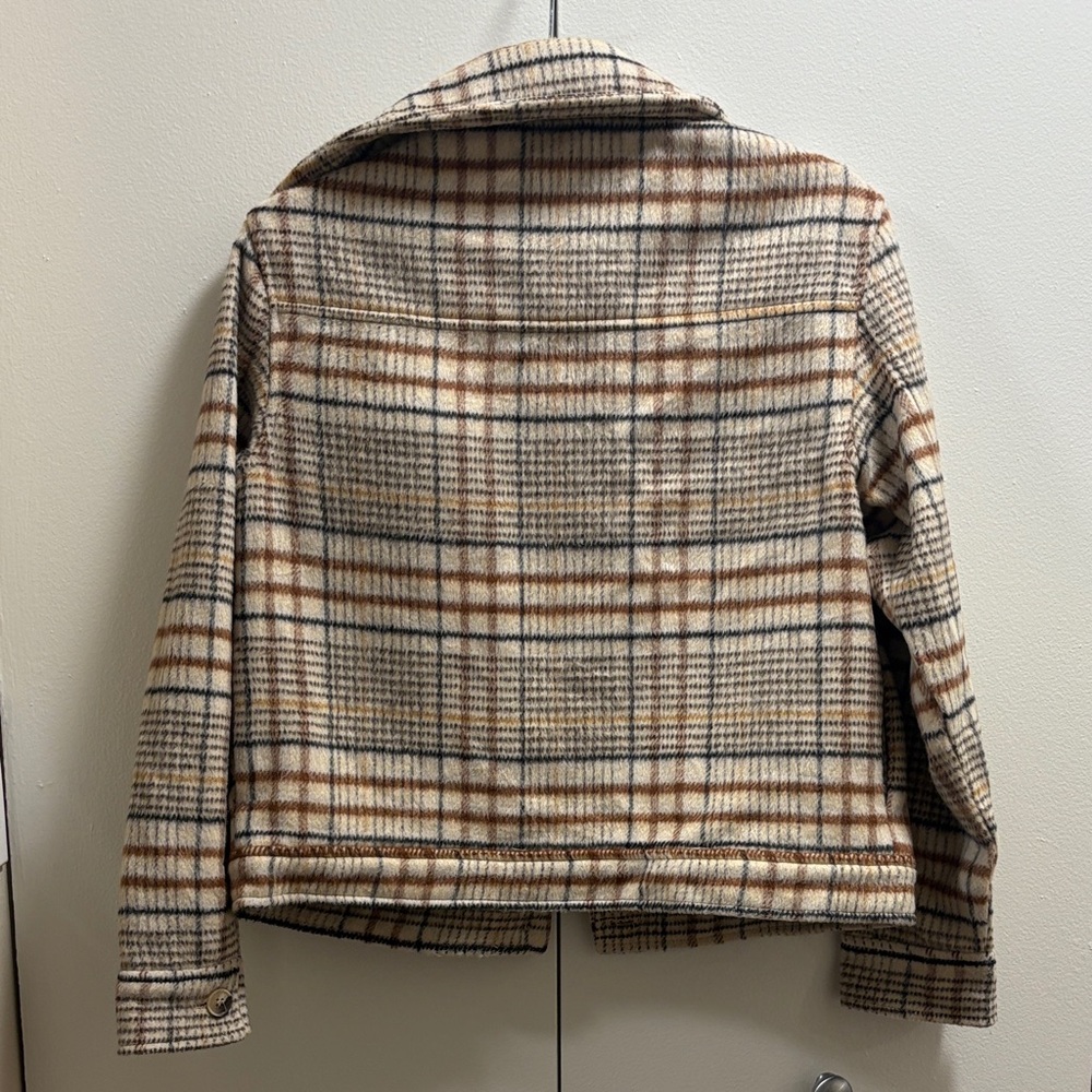 Joie Plaid Utility Jacket - Cream and Brown - Picture 3 of 3